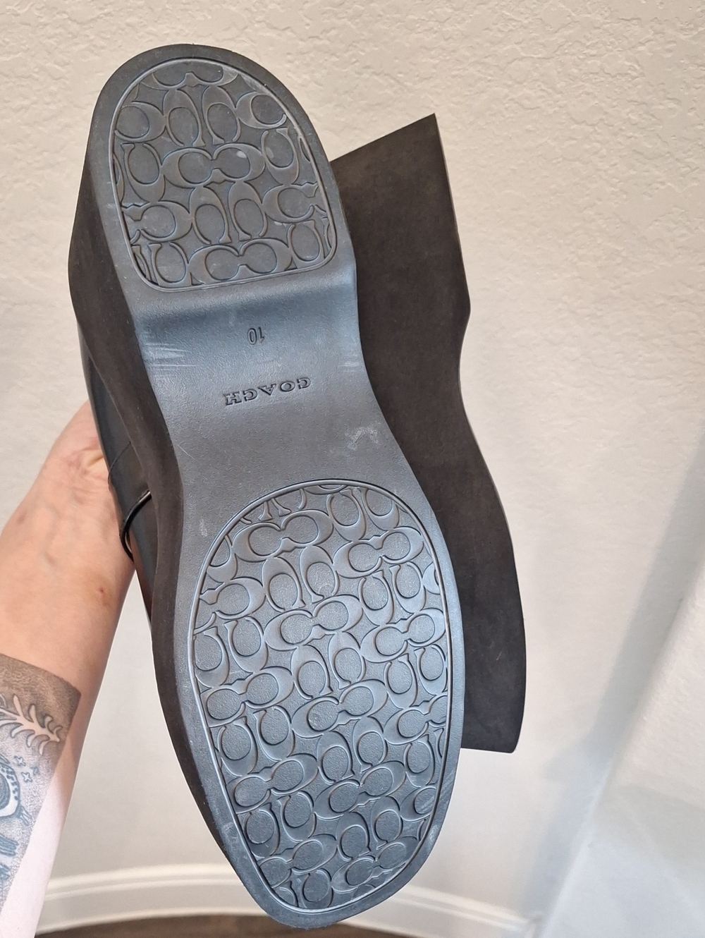 NWOB Coach Tea Rose Platform Mary Jane Shoes Black and Silver Witchy Size 10 - Picture 5 of 9